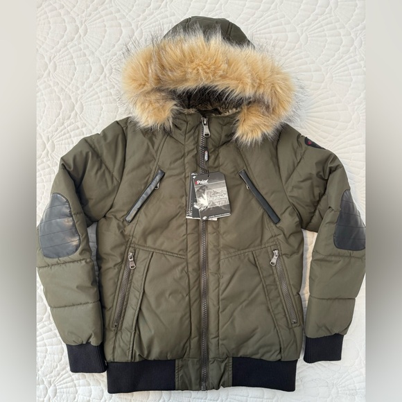 NWT Pajar Kids Winter Parka - Dark green with black trims- Size 18 - Picture 1 of 17